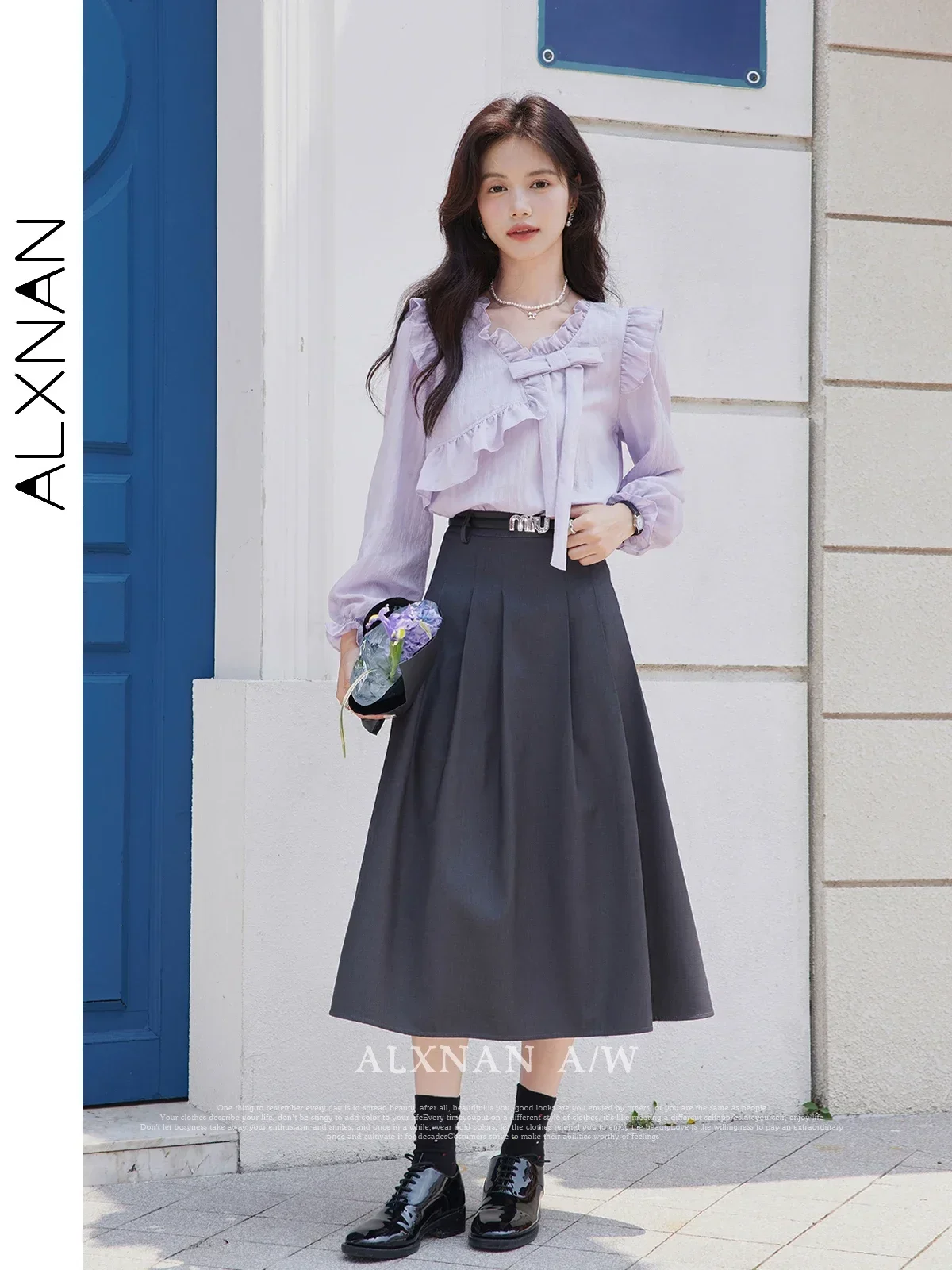 ALXNAN фиолетовая рубашка женская осень 202, элегантная блузка с длинными рукавами и v-образным вырезом, элегантные повседневные праздничные топы свободного покроя VLXN31103
ALXNAN фиолетовая рубашка женская осень 202, элегантная блузка с длинными рукавами и v-образным вырезом, элегантные повседневные праздничные топы свободного покроя VLXN31103