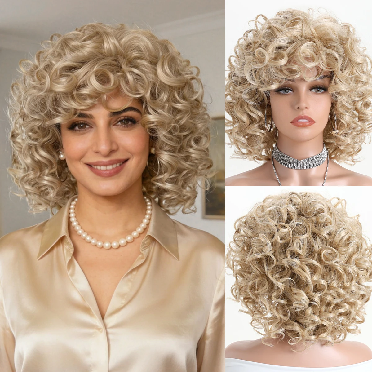 12 Inch Mixed Gold Synthetic Wig Suitable For Women's Daily Parties And Christmas Easter Curly Hair Wig With High Temperature Re
12 Inch Mixed Gold Synthetic Wig Suitable For Women's Daily Parties And Christmas Easter Curly Hair Wig With High Temperature Re