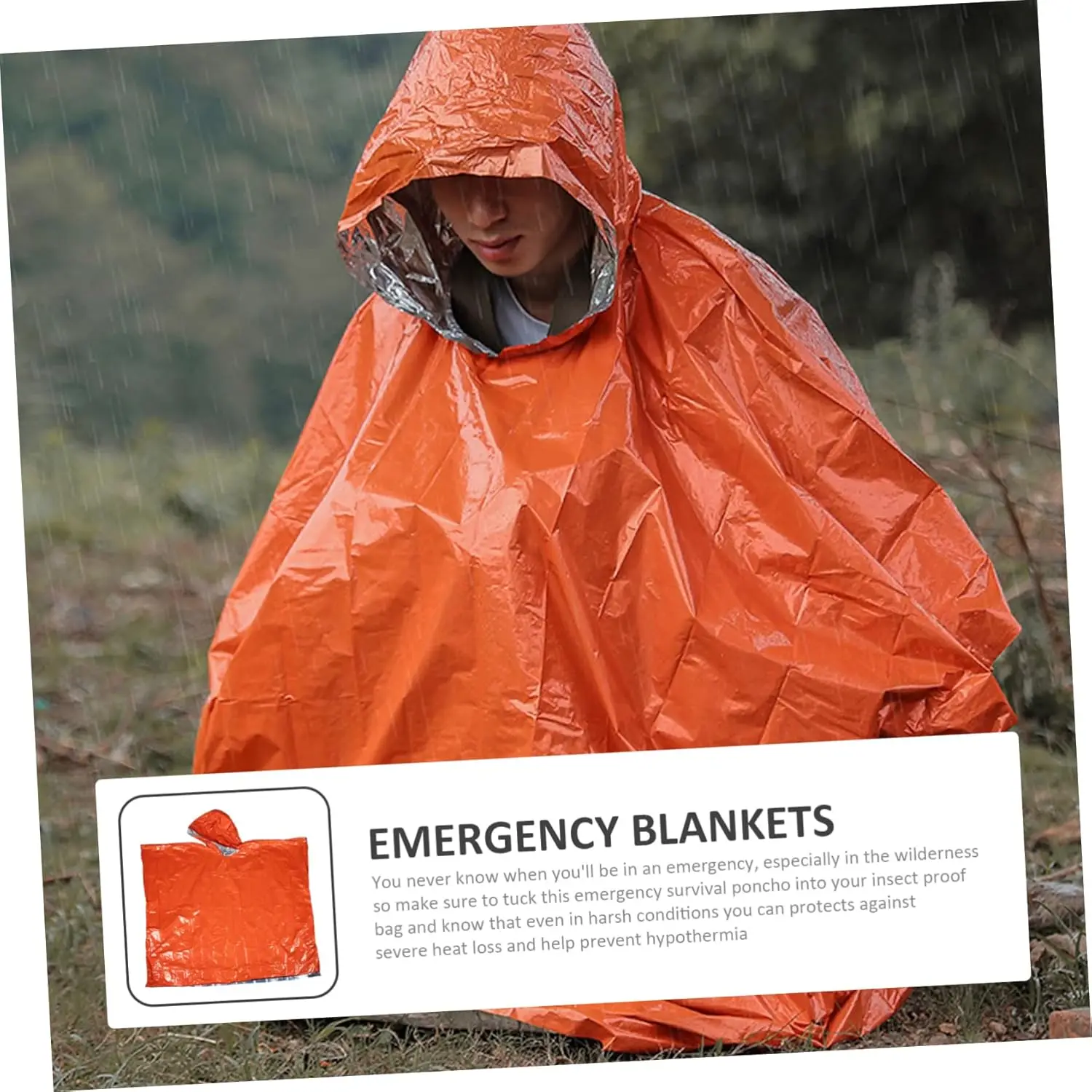 Аварийное пончо от дождя, термоодеяло, пончо, защита от атмосферных воздействий, снаряжение для выживания на открытом воздухе, кемпинга, гаджеты для выживания
Аварийное пончо от дождя, термоодеяло, пончо, защита от атмосферных воздействий, снаряжение для выживания на открытом воздухе, кемпинга, гаджеты для выживания