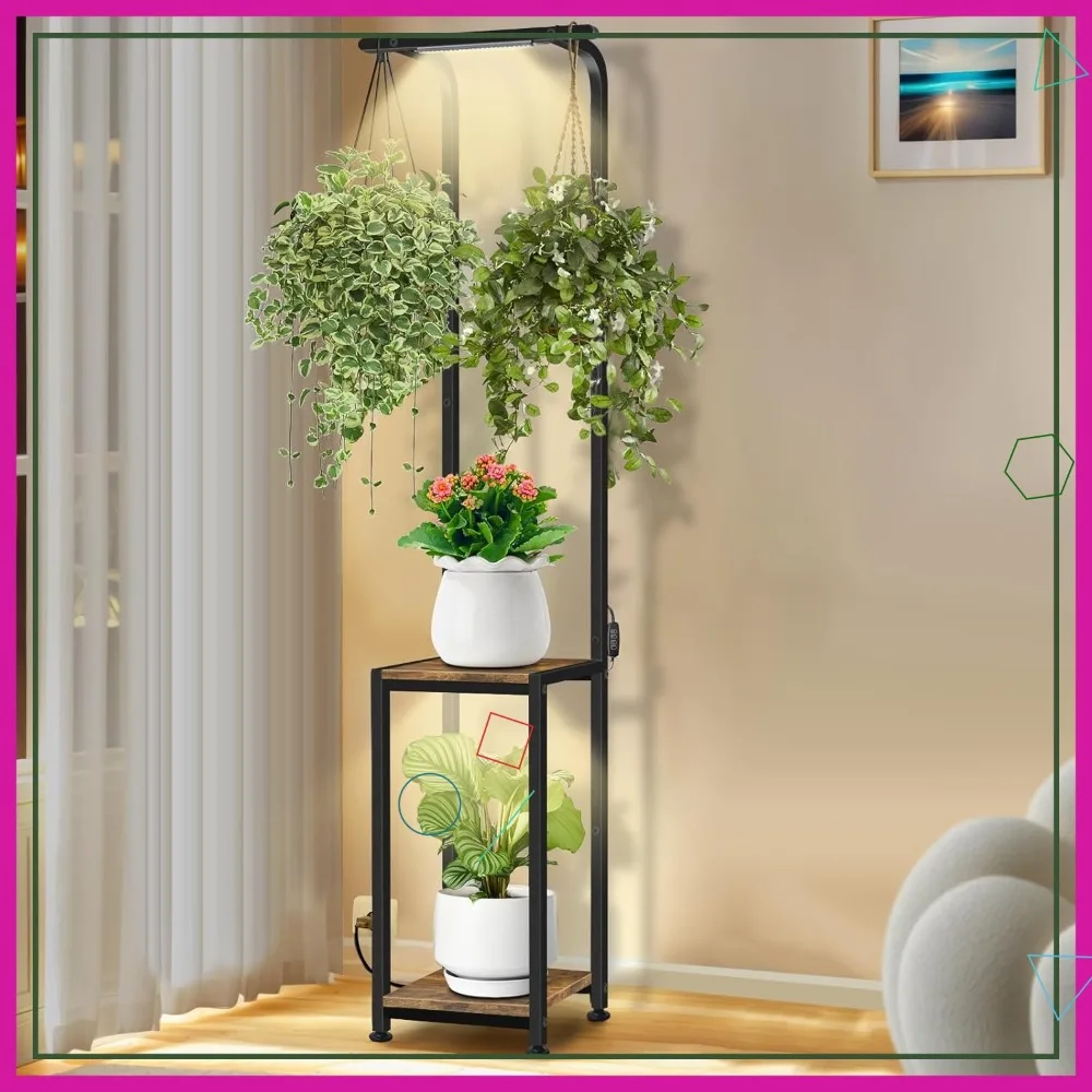 65'' Tall Indoor Plant Stand with Grow Lights, Hanging Shelf for Living Room, Bedroom, Balcony - Perfect for Houseplants
65'' Tall Indoor Plant Stand with Grow Lights, Hanging Shelf for Living Room, Bedroom, Balcony - Perfect for Houseplants