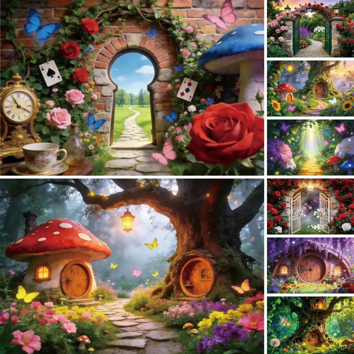 Фон для фотосъемки «Заколдованная лесная сказка»: зелень, грибы, весенние цветы, декор для дня рождения девочки, фотобэкграунд
Фон для фотосъемки «Заколдованная лесная сказка»: зелень, грибы, весенние цветы, декор для дня рождения девочки, фотобэкграунд