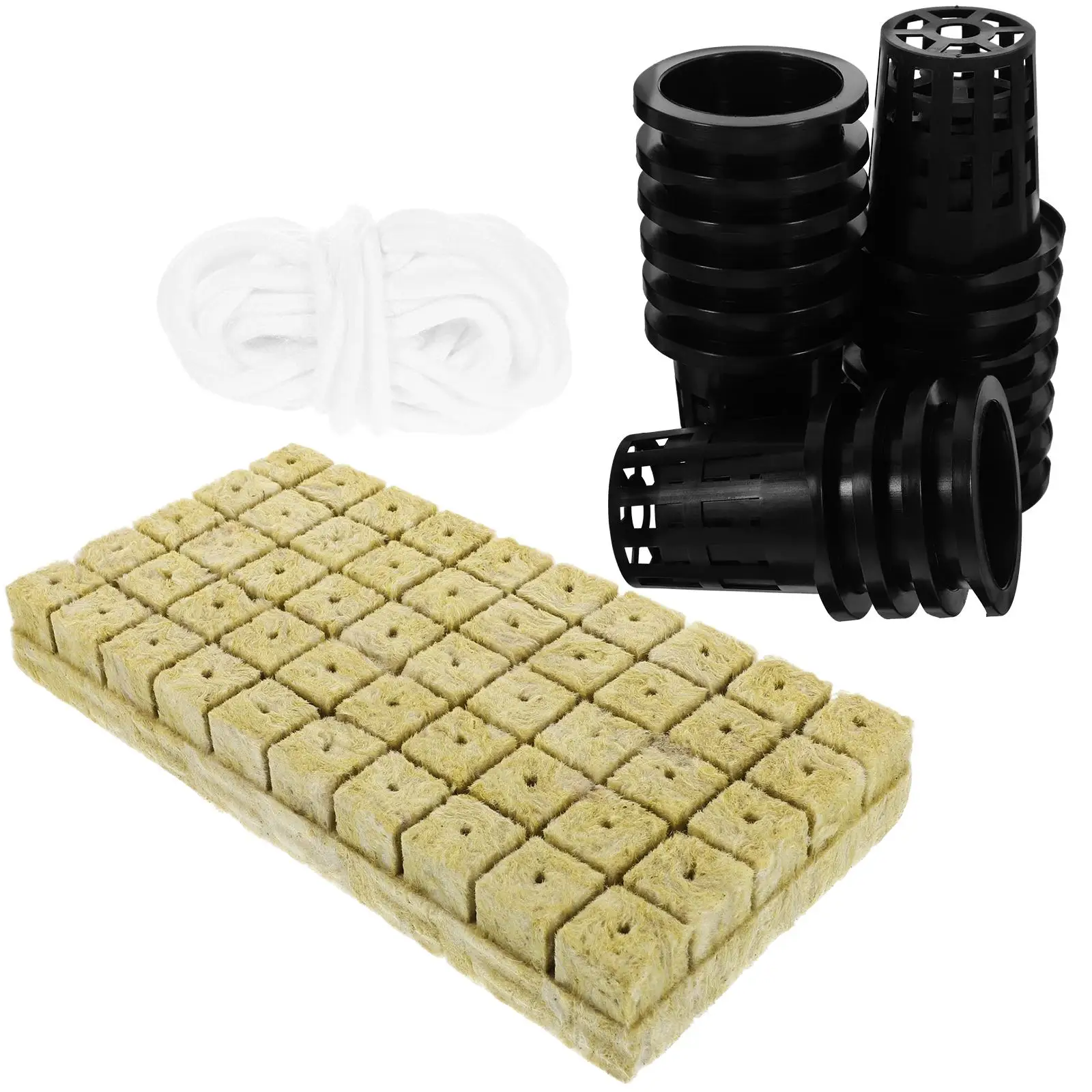 50 Pcs Self Watering Hydroponics Plant Holder 25x25x40mm Mineral Wool Cubes Cotton Rope Gardening Kits Planter
50 Pcs Self Watering Hydroponics Plant Holder 25x25x40mm Mineral Wool Cubes Cotton Rope Gardening Kits Planter