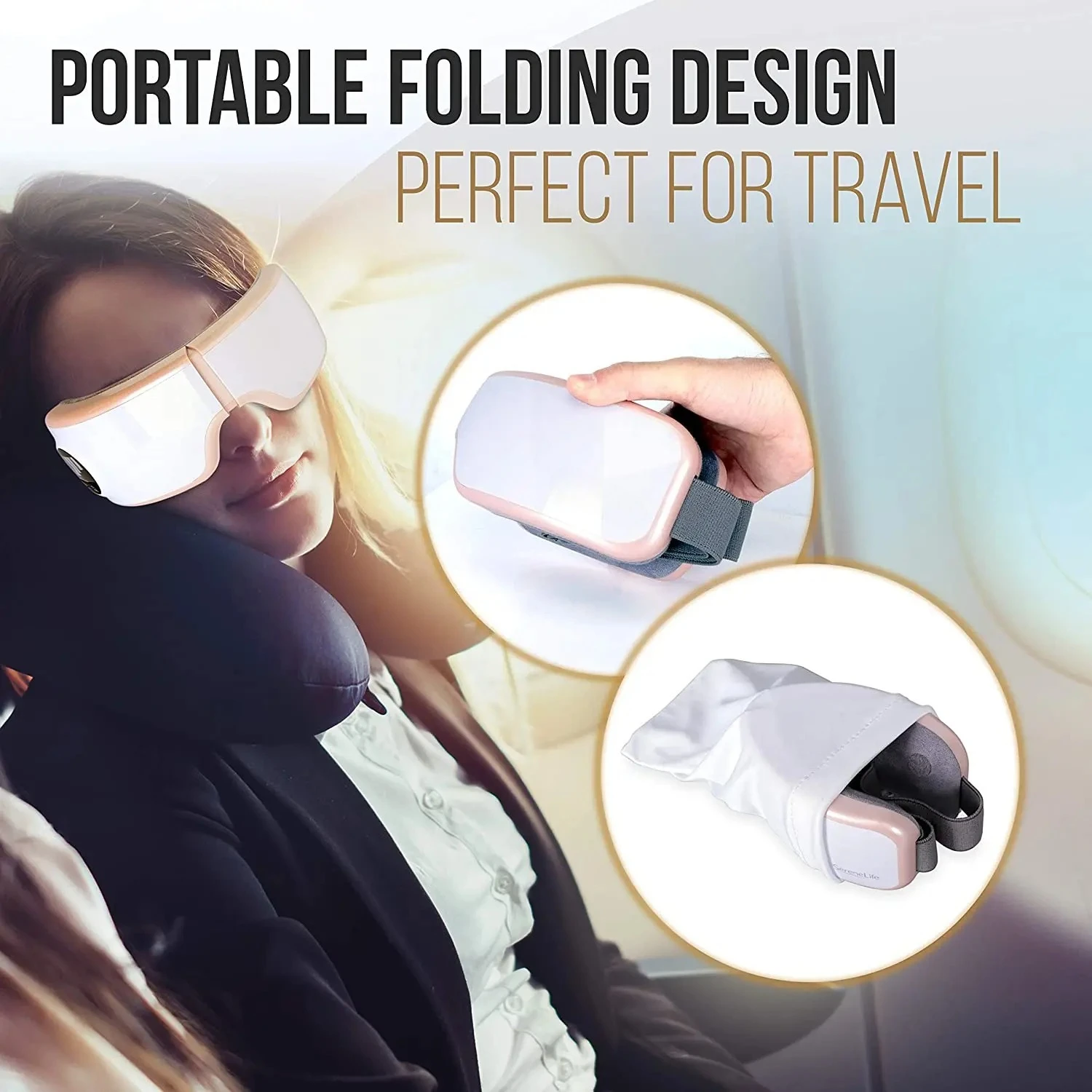 EE Cooling & Heating Eye Massager with Rolling Vibration, Wireless Electric Eye Care Instrument, Hot Compress Eye Massager
EE Cooling & Heating Eye Massager with Rolling Vibration, Wireless Electric Eye Care Instrument, Hot Compress Eye Massager