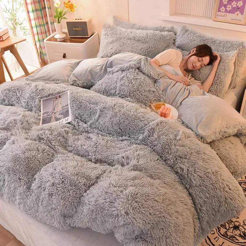 3/4Pcs Solid Long Hair King Duvet Cover Set Winter Grey Flannel Fleece Bedding 200*230cm Bedclothes Dropship US FR Home Textile
3/4Pcs Solid Long Hair King Duvet Cover Set Winter Grey Flannel Fleece Bedding 200*230cm Bedclothes Dropship US FR Home Textile