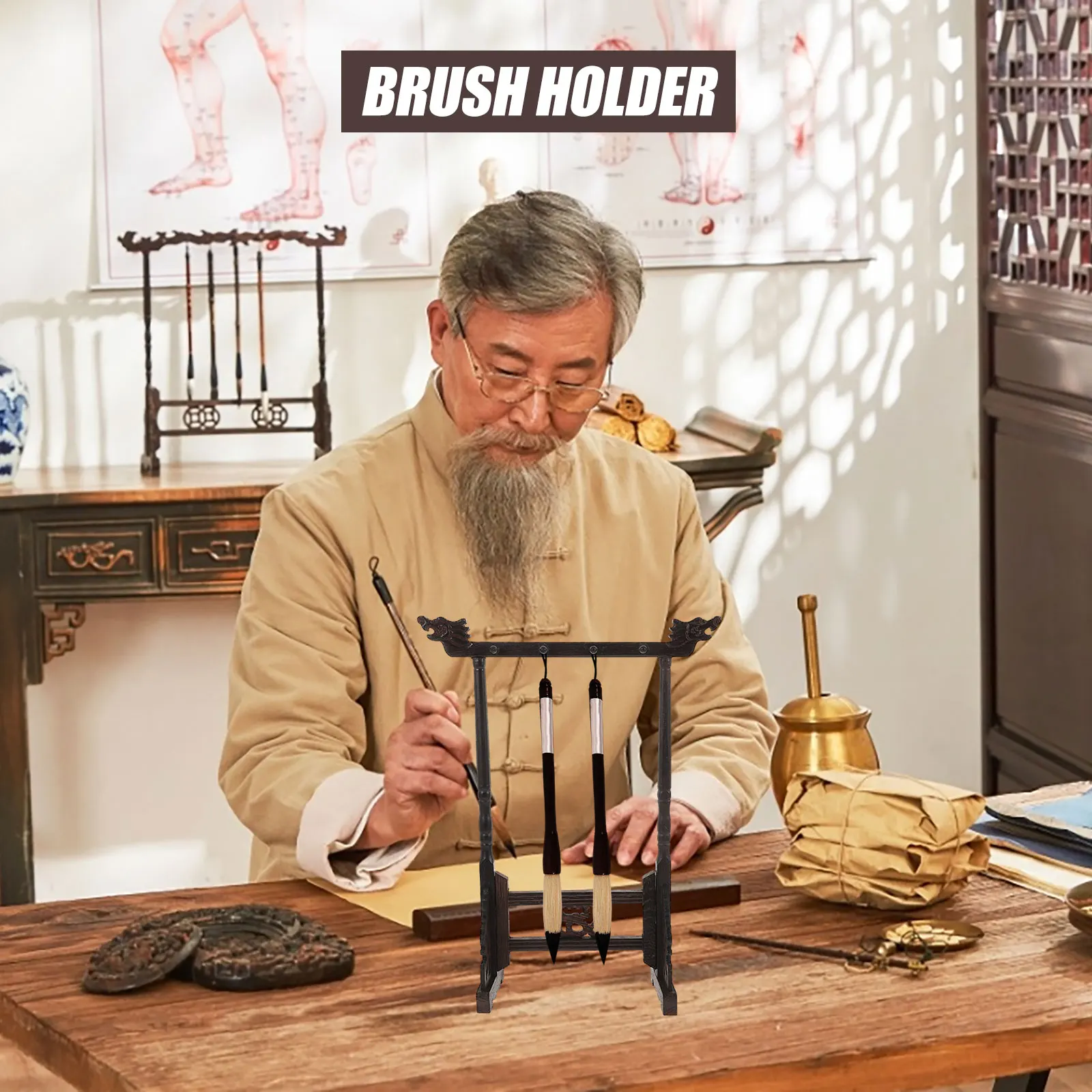 Practical Penholder Brush Storage Rack Office School Red Wood Calligraphy Pen Painting Multi-purpose Desk Decor
Practical Penholder Brush Storage Rack Office School Red Wood Calligraphy Pen Painting Multi-purpose Desk Decor