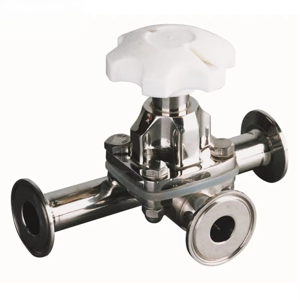 Food Grade Sanitary Three-way Diaphragm Valve 316L Stainless Steel Pneumatic Mirror Polished Water Media
Food Grade Sanitary Three-way Diaphragm Valve 316L Stainless Steel Pneumatic Mirror Polished Water Media