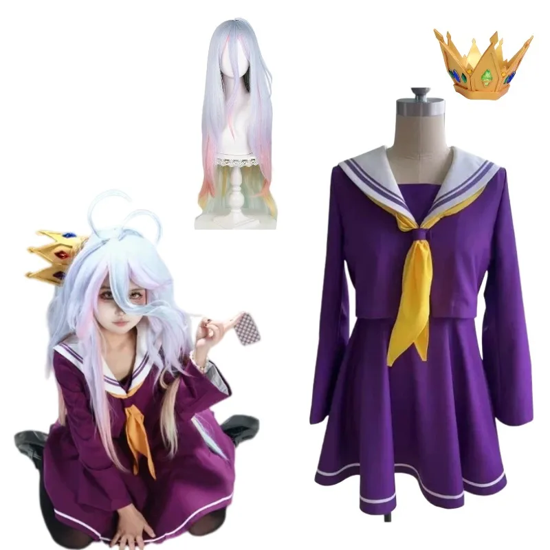 Japanese Anime Shiro Cosplay Costume School Jk Uniform Wig Crown Suit for Women Halloween Carnival Party Roleplay Outfits
Japanese Anime Shiro Cosplay Costume School Jk Uniform Wig Crown Suit for Women Halloween Carnival Party Roleplay Outfits