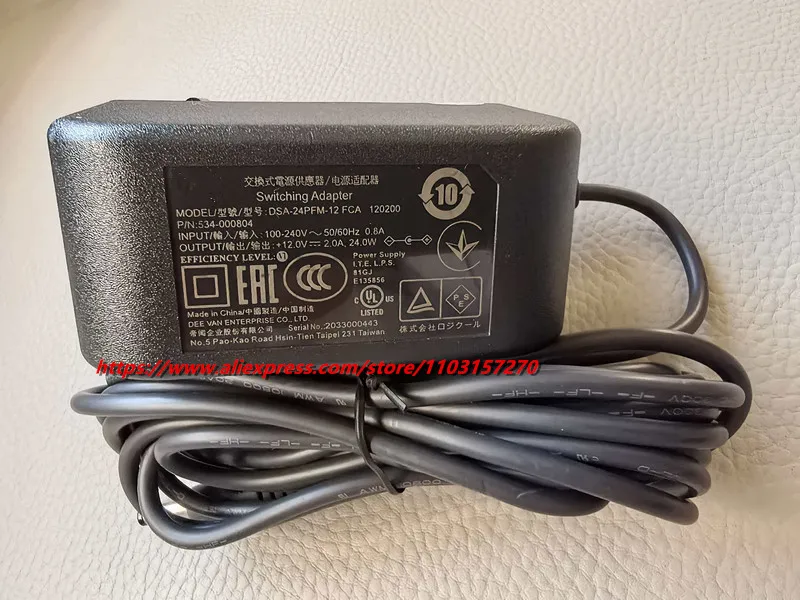 Genuine Power Adapter DSA-24PFM-12 12V 2A 24W for Logitech Logi Camera CC4900e CC5000e CC4000e Power Supply
Genuine Power Adapter DSA-24PFM-12 12V 2A 24W for Logitech Logi Camera CC4900e CC5000e CC4000e Power Supply