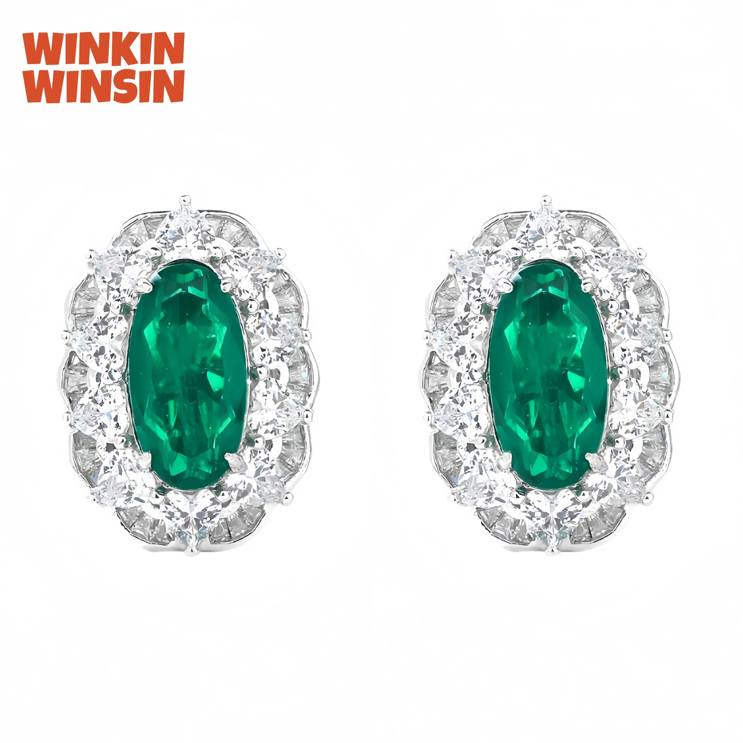 WINKIN WINSIN Brand MST 925 Sterling Silver Emerald Earrings Lab Grown Gemstones High Carbon Diamond Stud Earrings Jewelry 
WINKIN WINSIN Brand MST 925 Sterling Silver Emerald Earrings Lab Grown Gemstones High Carbon Diamond Stud Earrings Jewelry