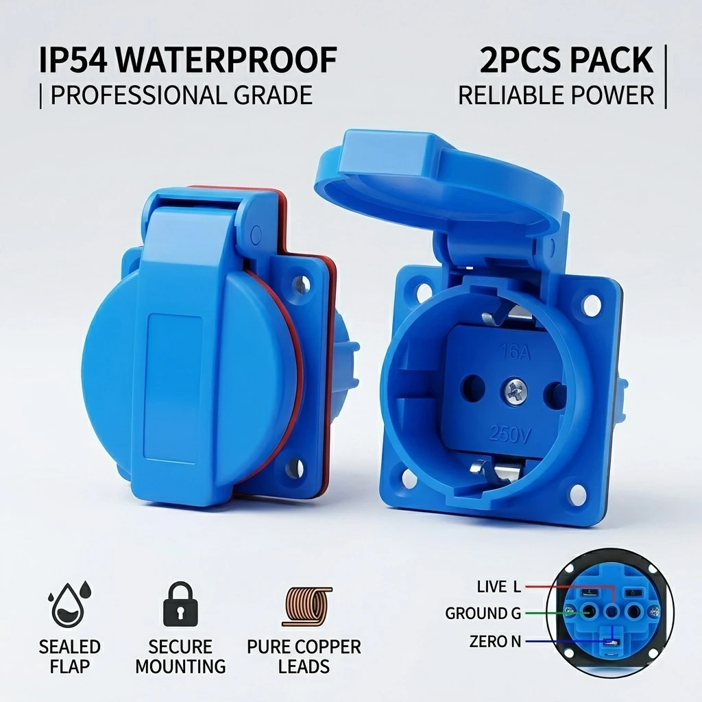IP54 16A Outdoor Socket with Flip Cover | Euro/UK/BR Plug Waterproof for Garden & Industrial Use - Heavy Duty Explosion-Proof
IP54 16A Outdoor Socket with Flip Cover | Euro/UK/BR Plug Waterproof for Garden & Industrial Use - Heavy Duty Explosion-Proof