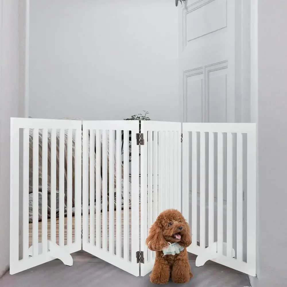 Adjustable 4-Panel Wooden Pet Gate 36 Inch Tall White Dog Gate with Rubber Pads for Indoor And Outdoor Use
Adjustable 4-Panel Wooden Pet Gate 36 Inch Tall White Dog Gate with Rubber Pads for Indoor And Outdoor Use