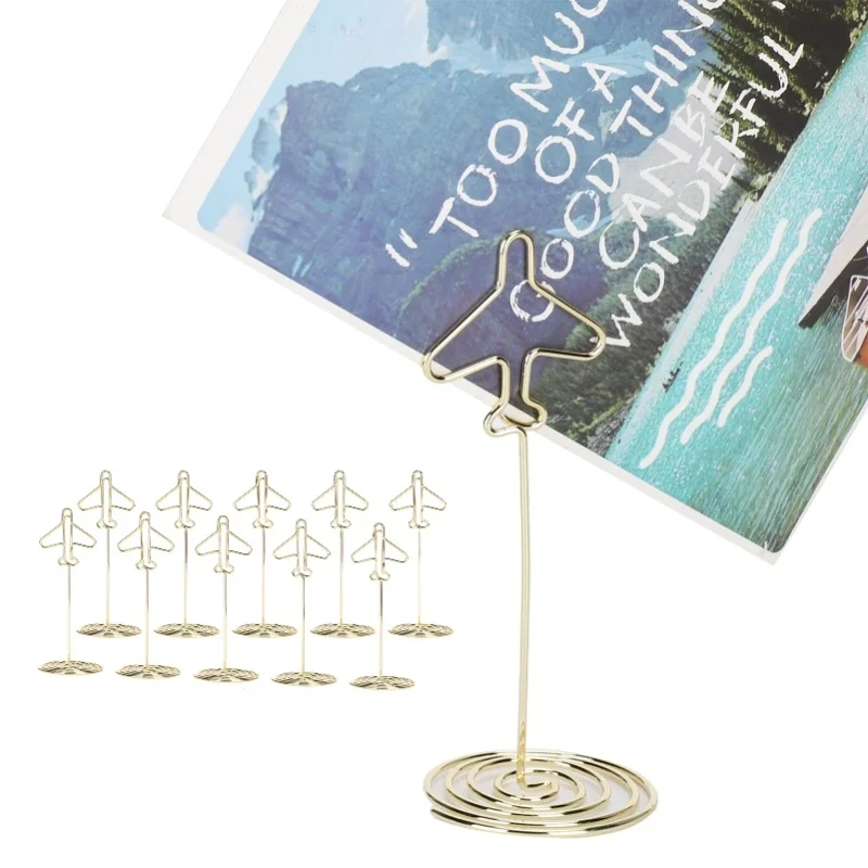 F5 10pcs Creative Storage Folder Message Clip Desktop Metal Business Card Photo Airplane Holder With Base Multifunctional Holder
F5 10pcs Creative Storage Folder Message Clip Desktop Metal Business Card Photo Airplane Holder With Base Multifunctional Holder