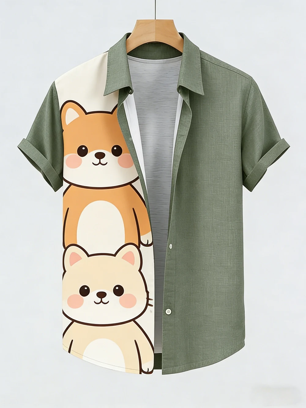 Spring New Men's Breathable Short Sleeve Shirt Green Natural High Definition Printed Shirt Hawaiian Vacation Party Mens Clothing
Spring New Men's Breathable Short Sleeve Shirt Green Natural High Definition Printed Shirt Hawaiian Vacation Party Mens Clothing