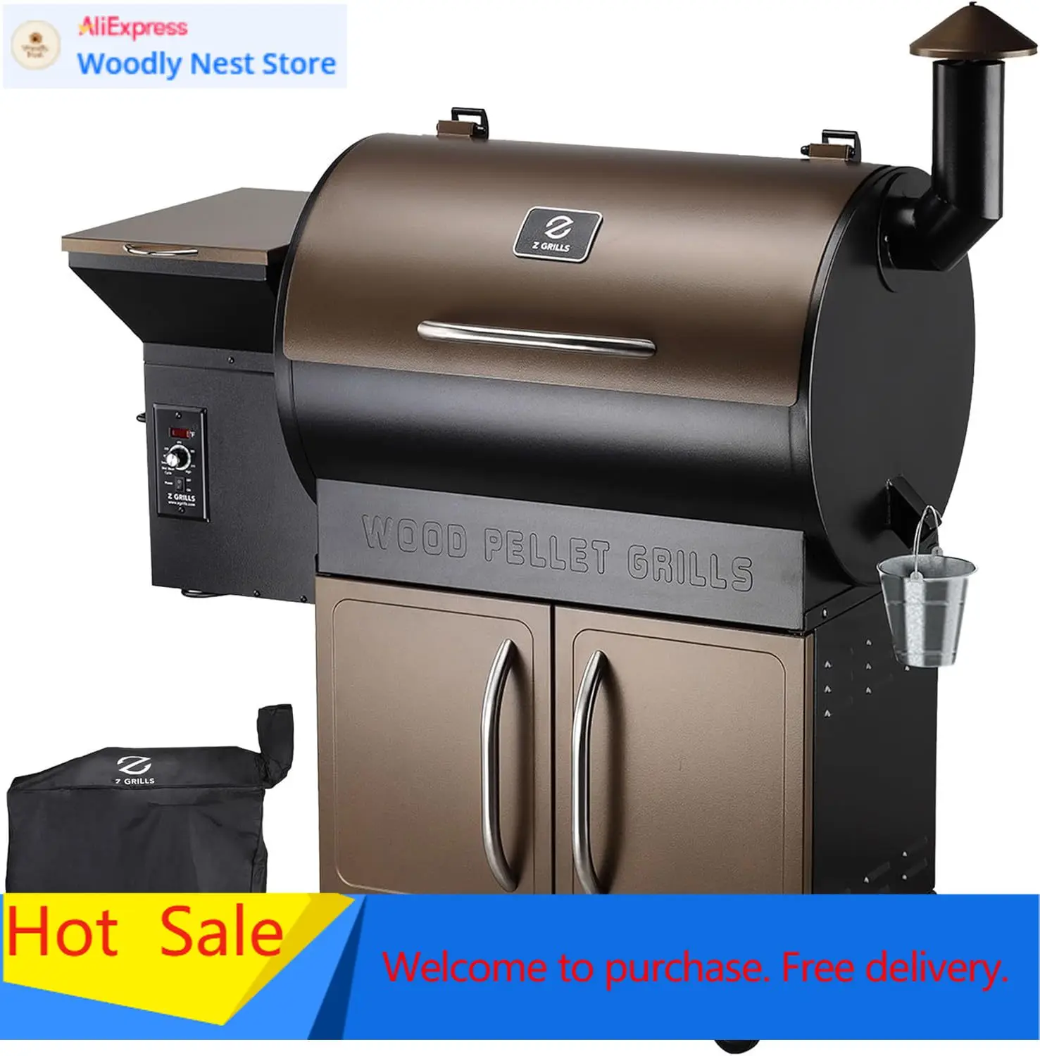 Wood Pellet Grill Smoker with PID Control, Rain Cover, 700 sq. in Cooking Area for Outdoor BBQ, Smoke, Bake and Roast, 700D
Wood Pellet Grill Smoker with PID Control, Rain Cover, 700 sq. in Cooking Area for Outdoor BBQ, Smoke, Bake and Roast, 700D