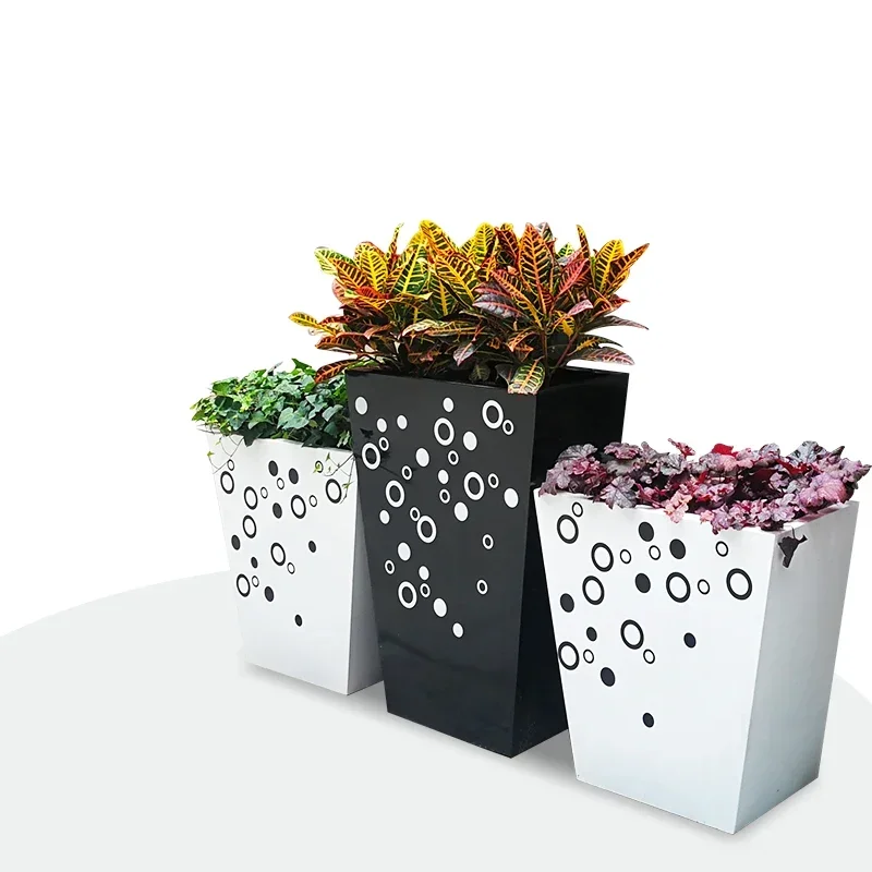 trapezoidal floor, art flower ware, stainless steel metal planting flower box, metal flower bucket
trapezoidal floor, art flower ware, stainless steel metal planting flower box, metal flower bucket