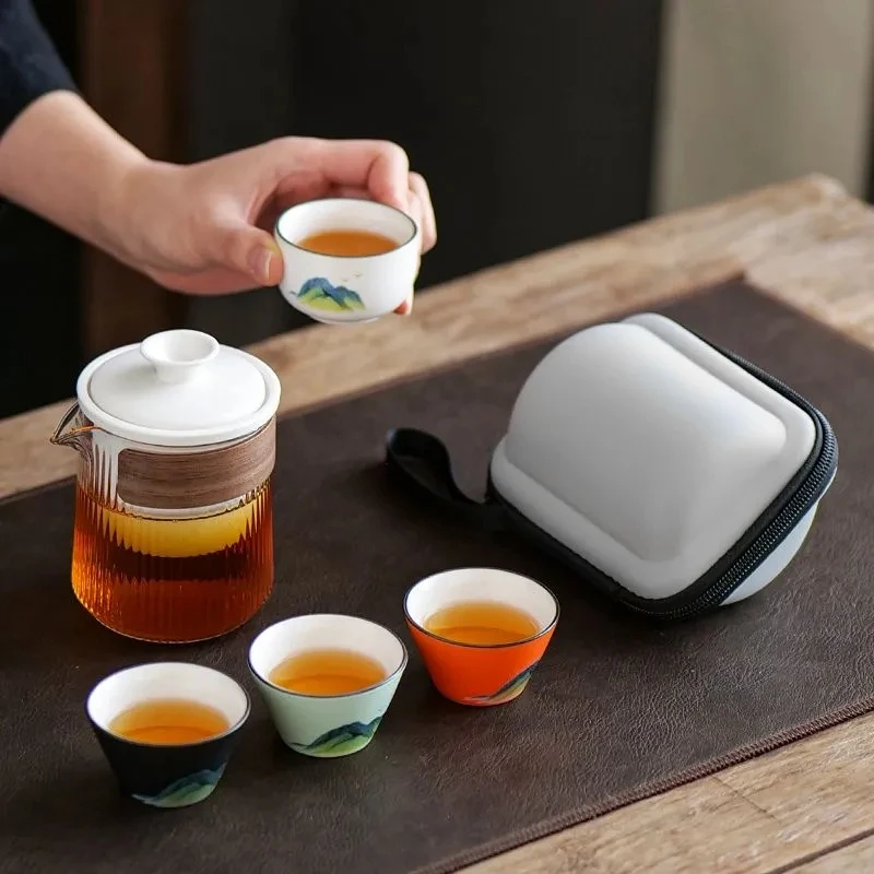 Ceramic Glass Travel Tea Set Portable Carry-on Outdoor Camping Simple Brewing Teapot Teacup Small Set
Ceramic Glass Travel Tea Set Portable Carry-on Outdoor Camping Simple Brewing Teapot Teacup Small Set