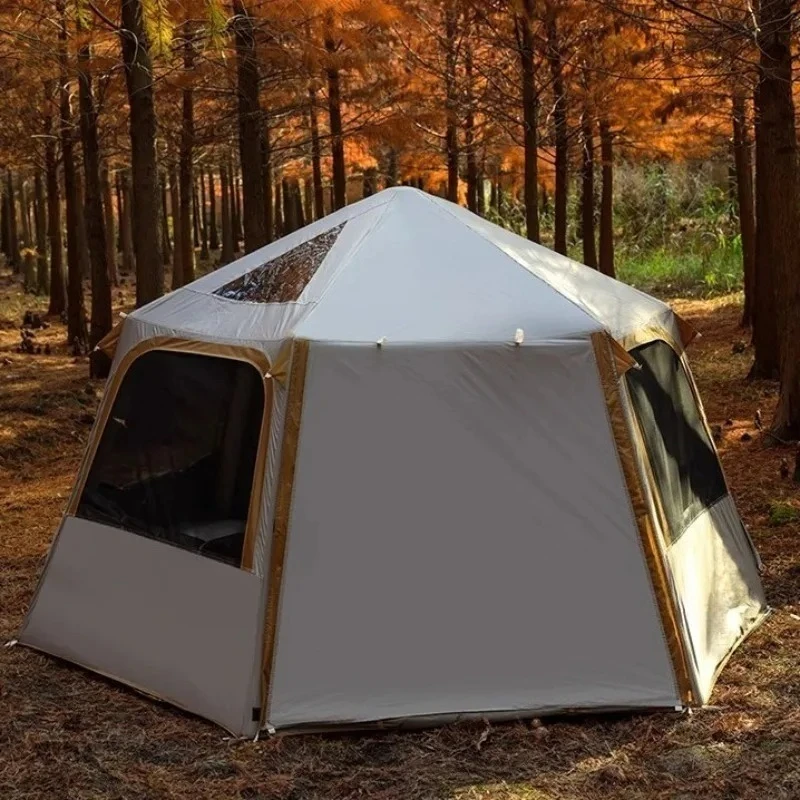 Большая семейная шестиугольная надувная палатка с быстрой автоматической установкой, складная, для путешествий и кемпинга на открытом воздухе
Большая семейная шестиугольная надувная палатка с быстрой автоматической установкой, складная, для путешествий и кемпинга на открытом воздухе