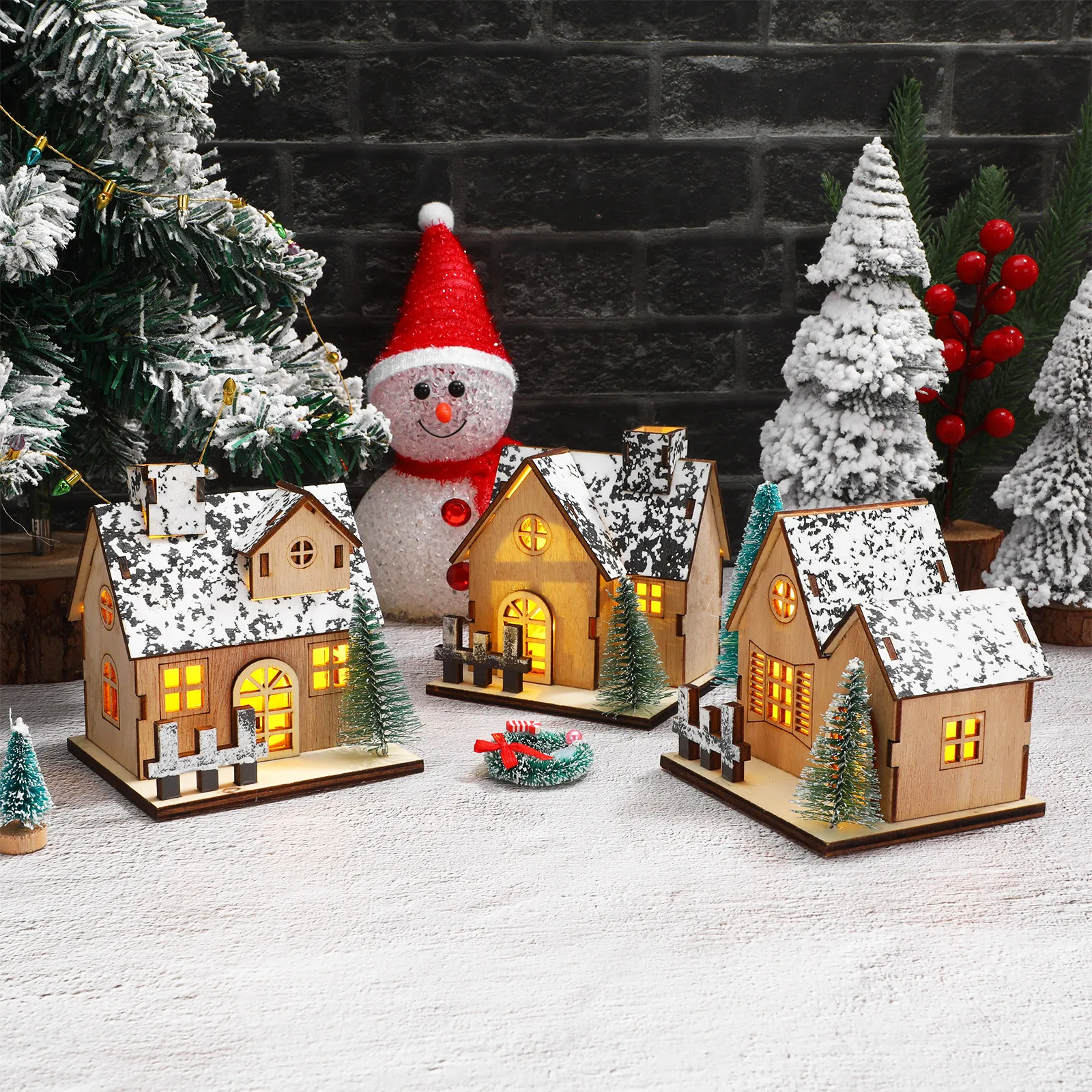 3Pcs Rustic Wooden Christmas Houses with Warm LED Lights Christmas Village Mini Houses Tabletop Decor LED Light Wooden House
3Pcs Rustic Wooden Christmas Houses with Warm LED Lights Christmas Village Mini Houses Tabletop Decor LED Light Wooden House