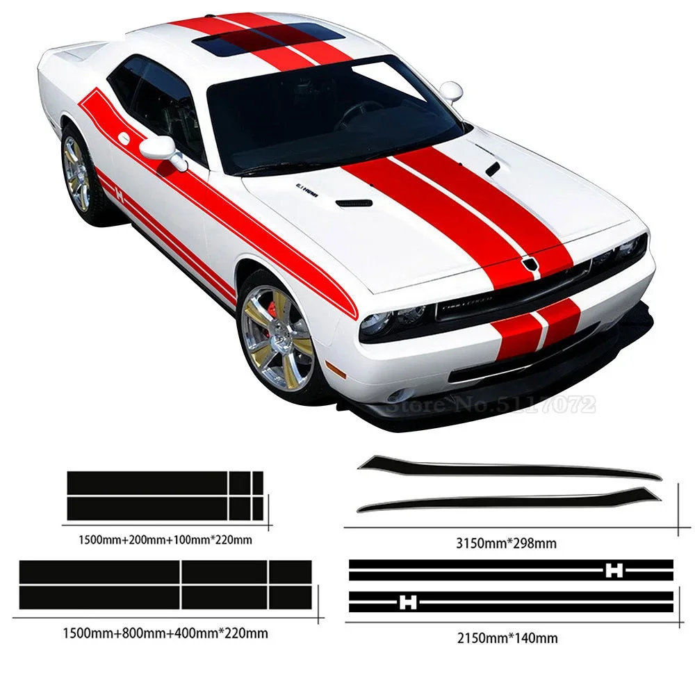 Car Styling Racing Stripe Kit Door Side Hood Rear Waistline Side Skirt Decal Stickers for Dodge Challenger 2008-2020
Car Styling Racing Stripe Kit Door Side Hood Rear Waistline Side Skirt Decal Stickers for Dodge Challenger 2008-2020
