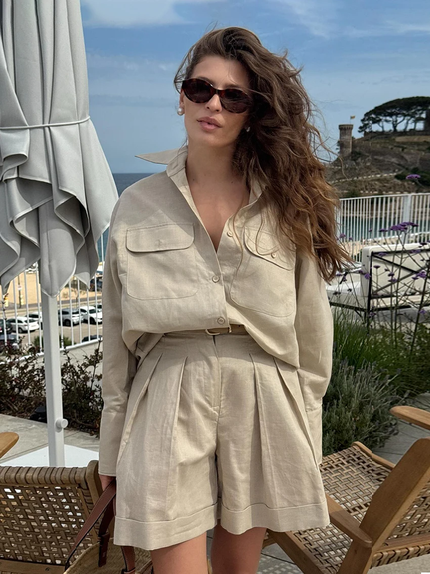 Marthaqiqi Cotton Ladies Sleepwear Suit Long Sleeve Nightgowns Sexy Turn-Down Collar Nightwear Shorts Casual Female Pajamas Set
Marthaqiqi Cotton Ladies Sleepwear Suit Long Sleeve Nightgowns Sexy Turn-Down Collar Nightwear Shorts Casual Female Pajamas Set