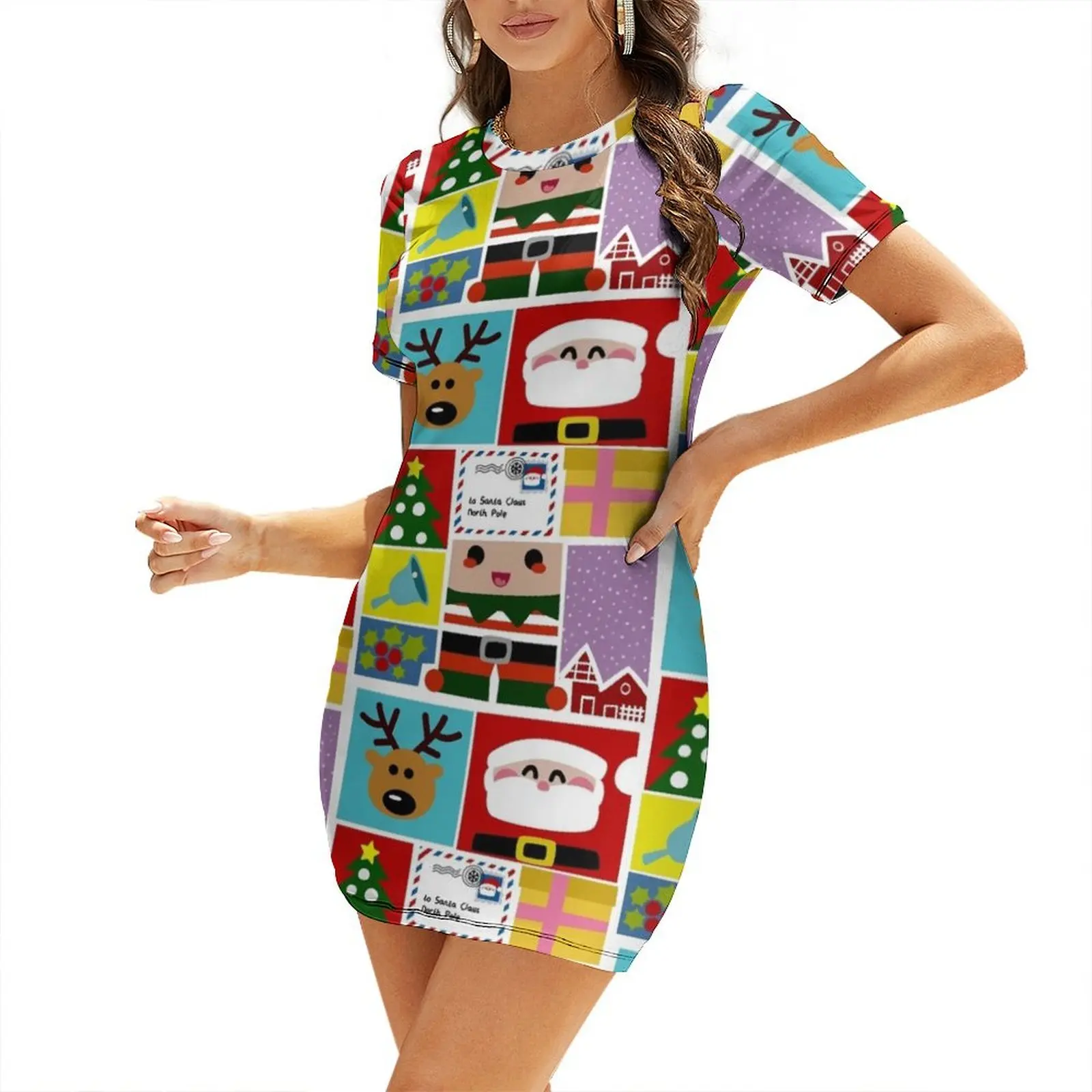 Xmas Pattern Short Sleeved Dress women's clothing trend 2025 long dress women Women dresses summer
Xmas Pattern Short Sleeved Dress women's clothing trend 2025 long dress women Women dresses summer