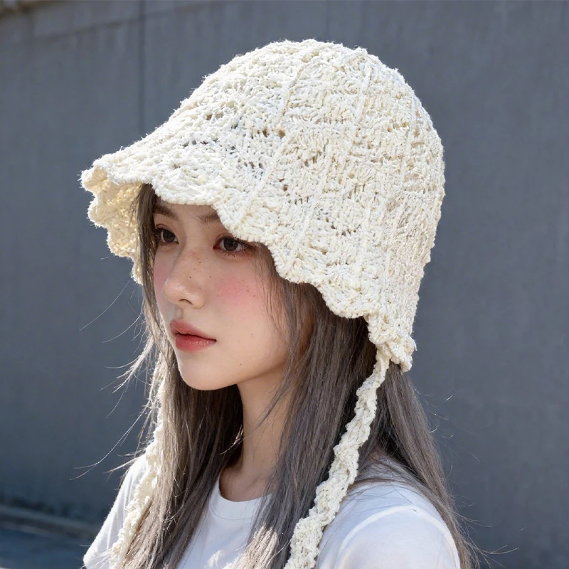Niche Design Fashionable Versatile Solid Color Sunshade Knitted Hat Summer New Hollow Korean Design Bucket Hat
Niche Design Fashionable Versatile Solid Color Sunshade Knitted Hat Summer New Hollow Korean Design Bucket Hat