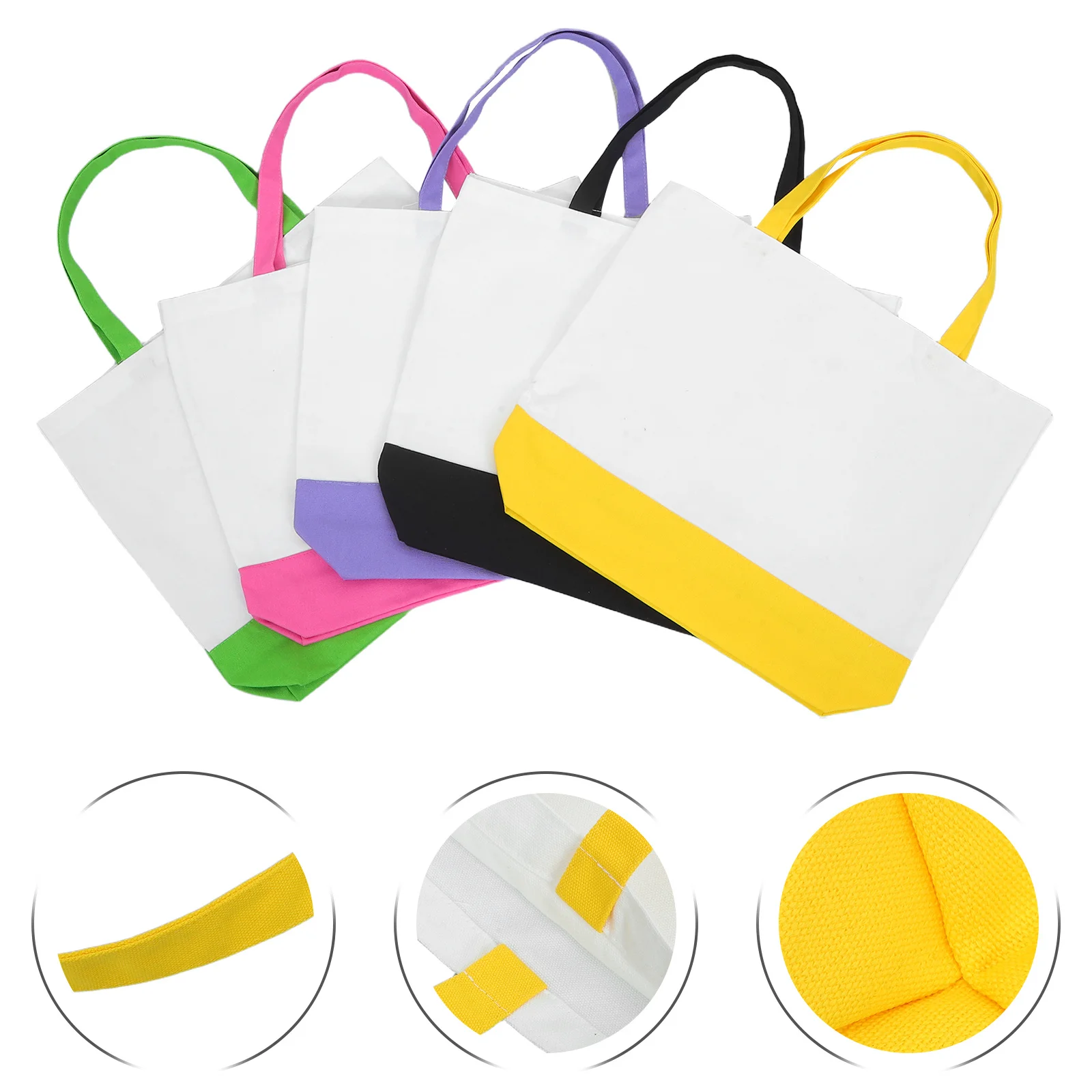 5Pcs Canvas Shopping Tote Bags Colorful Large Lightweight Reusable Canvas Grocery Bags Handheld Tote for Women
5Pcs Canvas Shopping Tote Bags Colorful Large Lightweight Reusable Canvas Grocery Bags Handheld Tote for Women