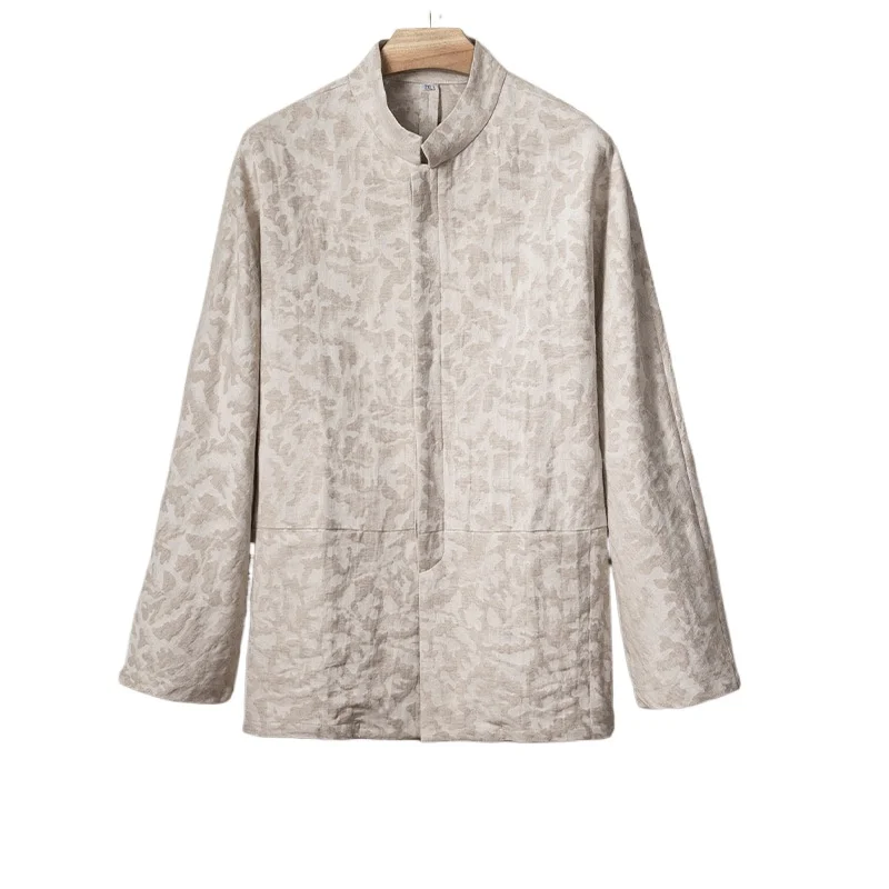 Autumn and Winter New Chinese Style Men's Clothing Cotton and Linen Jacquard Youth Retro Trend Long-sleeved Shirt
Autumn and Winter New Chinese Style Men's Clothing Cotton and Linen Jacquard Youth Retro Trend Long-sleeved Shirt