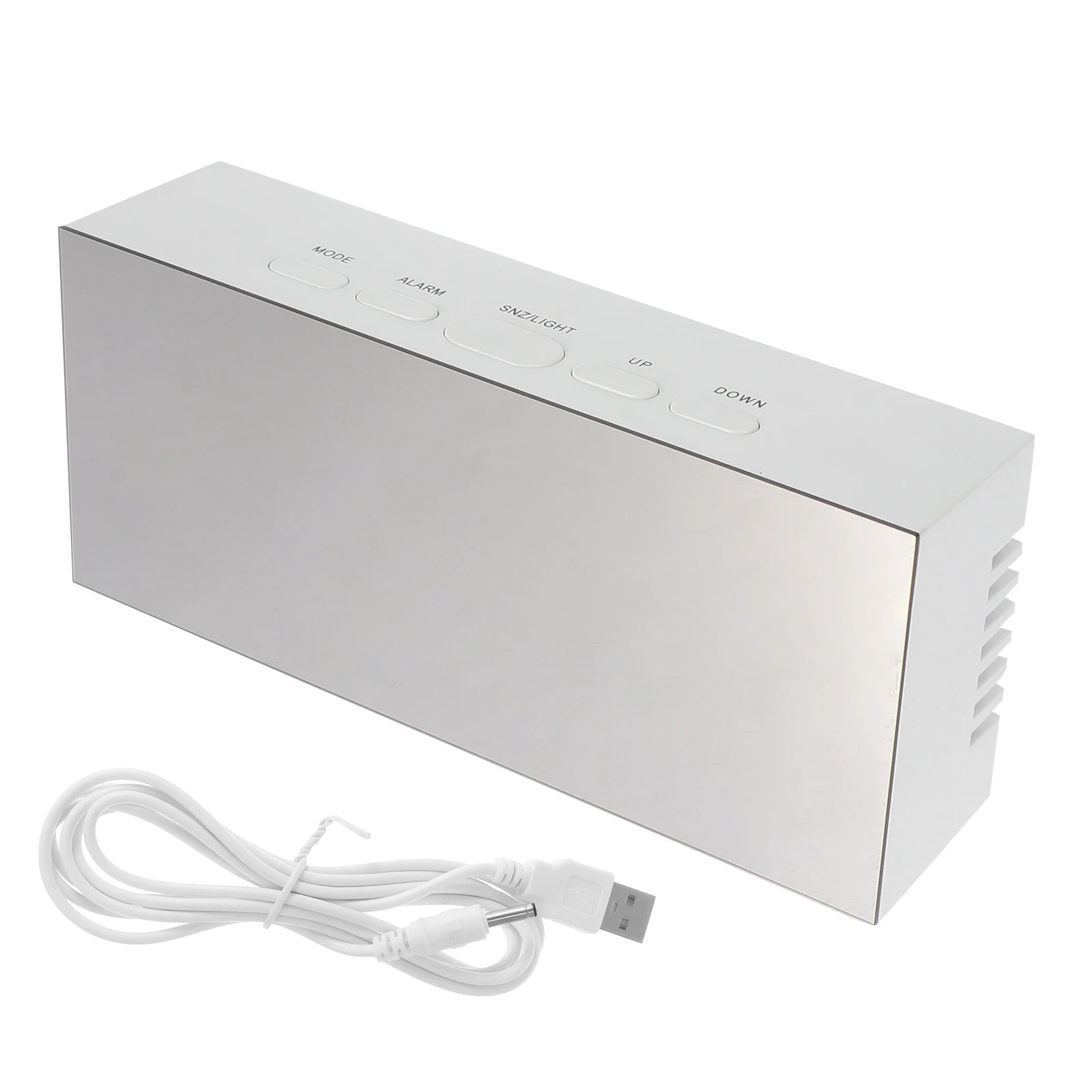 Digital Alarm Clock Electronic Mirror Surface White Shell LED Display USB Powered Night Mode Dimmable Temperature Data Showing
Digital Alarm Clock Electronic Mirror Surface White Shell LED Display USB Powered Night Mode Dimmable Temperature Data Showing