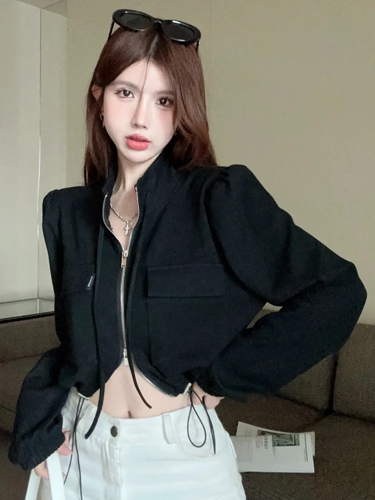 American Style Spicy Girl Double Zipper Stand Collar Drawstring Short Cardigan Jacket Women's Autumn Small Pocket Workwear St...
American Style Spicy Girl Double Zipper Stand Collar Drawstring Short Cardigan Jacket Women's Autumn Small Pocket Workwear St...