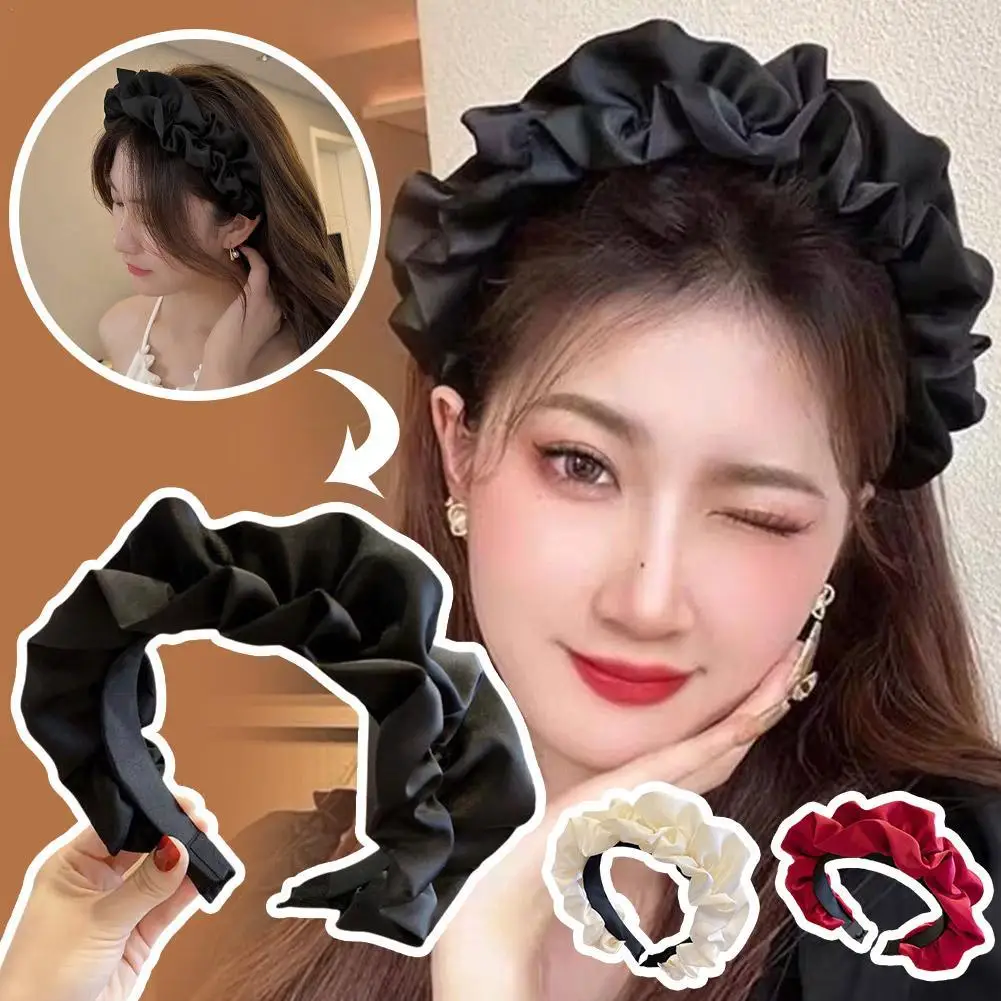 Fashion Wide Hair Bands For Women Solid Color Headdress Cloth Headband Girls Hairband Pleated Hair Hoop Female Hair Accessories
Fashion Wide Hair Bands For Women Solid Color Headdress Cloth Headband Girls Hairband Pleated Hair Hoop Female Hair Accessories