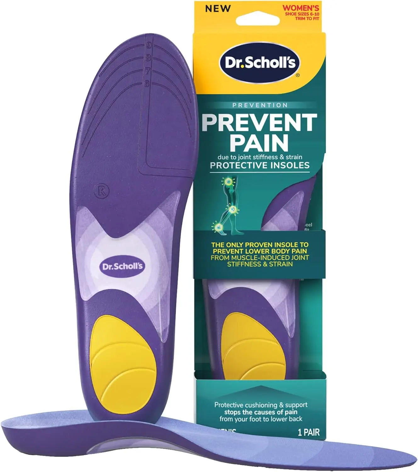 Dr. Scholl’s Prevent Pain Insoles for Women, Size 6-10, 1 Pair: The Only Proven Insole to Prevent Lower Body Pain - Arch Support
Dr. Scholl’s Prevent Pain Insoles for Women, Size 6-10, 1 Pair: The Only Proven Insole to Prevent Lower Body Pain - Arch Support