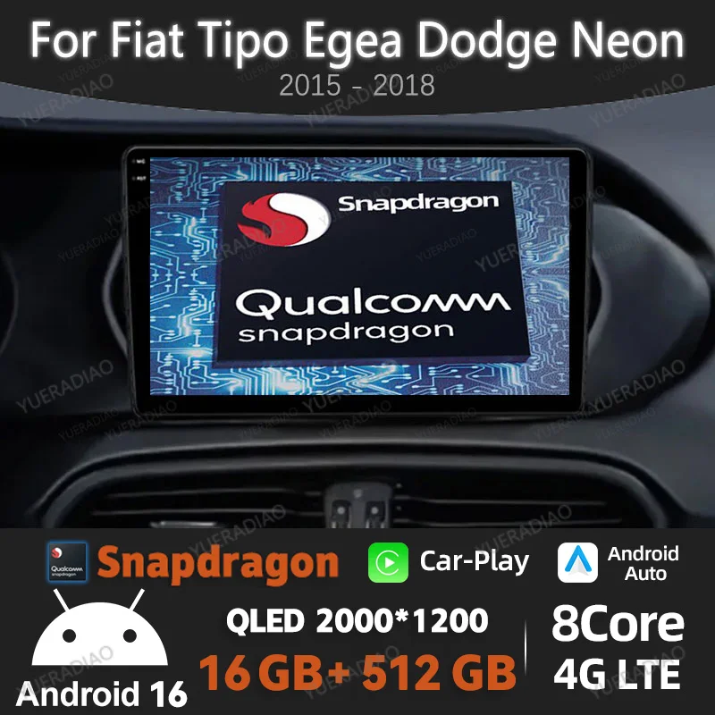 Android 16 Car Radio For Fiat Tipo Egea Dodge Neon 2015 - 2018 Head Unit Multimedia Stereo Video Player Qualcomm 4G WIFI BT QLED
Android 16 Car Radio For Fiat Tipo Egea Dodge Neon 2015 - 2018 Head Unit Multimedia Stereo Video Player Qualcomm 4G WIFI BT QLED