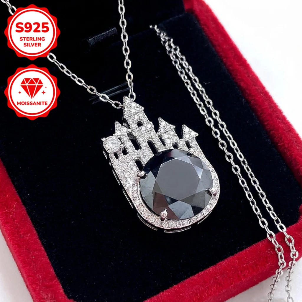 1Pc 5 Carat A 925 Sterling Silver Moissanite Castle Pendant, Stylish and Simple, Suitable for Everyday Wear, Couple Jewelry.
1Pc 5 Carat A 925 Sterling Silver Moissanite Castle Pendant, Stylish and Simple, Suitable for Everyday Wear, Couple Jewelry.