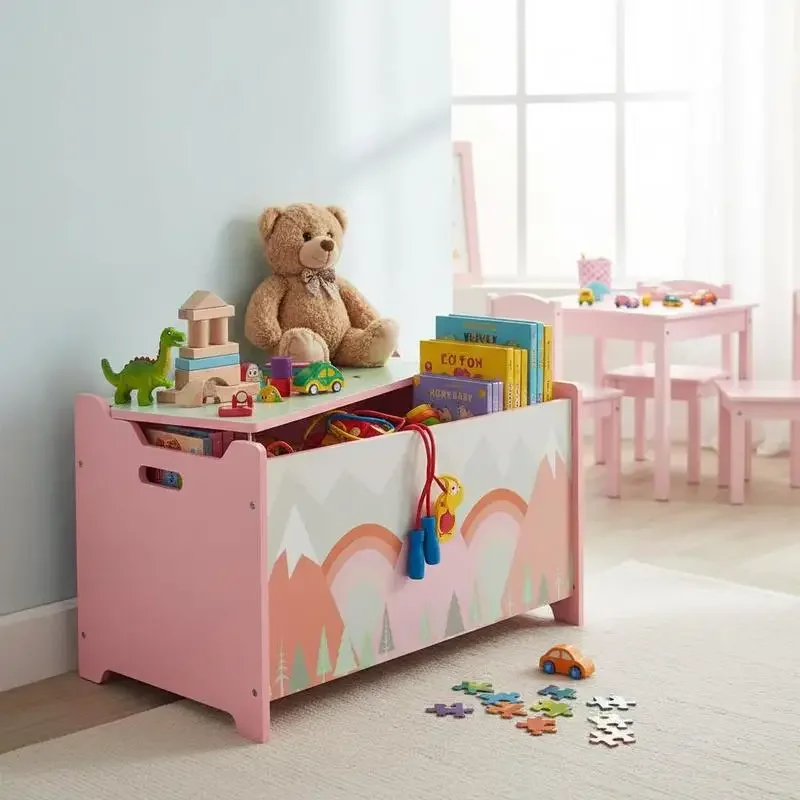 Toy Box, Storage Chest, with Lid, Safety Hinge - Pink
Toy Box, Storage Chest, with Lid, Safety Hinge - Pink