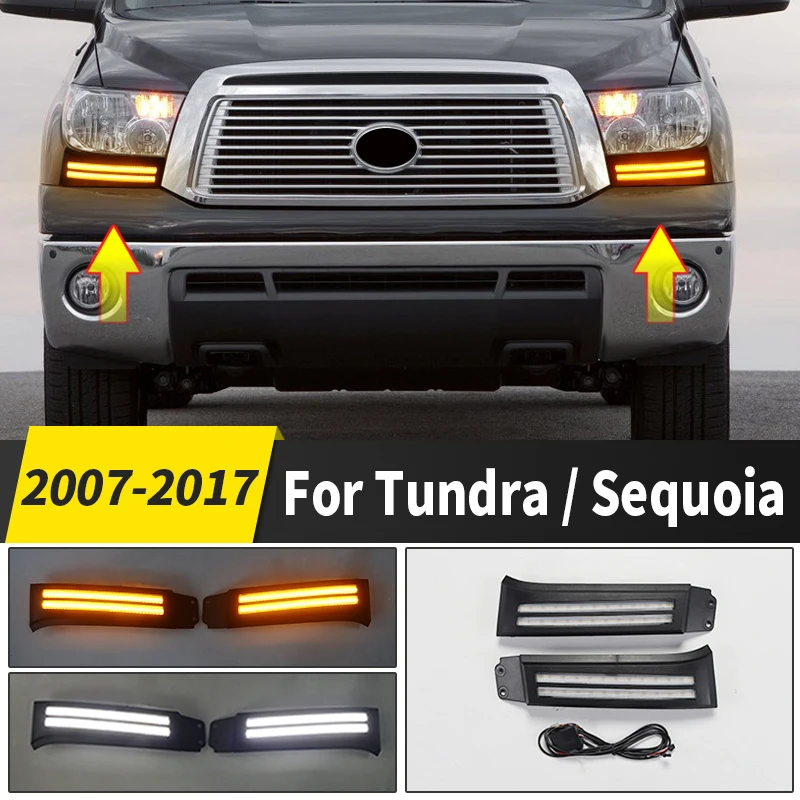 For 2007-2017 Toyota Tundra Sequoia Daytime Driving Lamp Led Dynamic Turn Signal Fog Light Modification Accessories 2008 2009
For 2007-2017 Toyota Tundra Sequoia Daytime Driving Lamp Led Dynamic Turn Signal Fog Light Modification Accessories 2008 2009