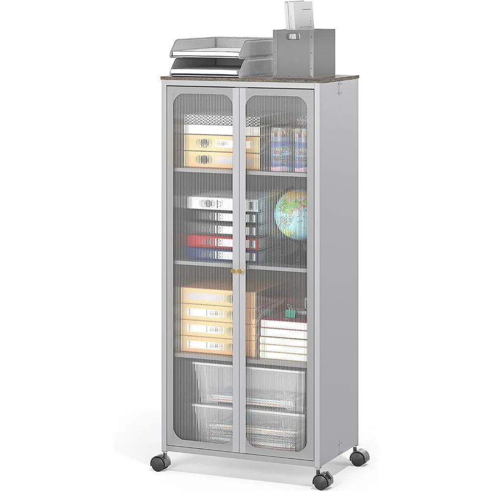 Storage Cabinet with Wheels, 45" Tall Metal Pantry Cabinet with 2 Doors and 3 Adjustable Shelves, Easy Assembly, Tool Organizer
Storage Cabinet with Wheels, 45" Tall Metal Pantry Cabinet with 2 Doors and 3 Adjustable Shelves, Easy Assembly, Tool Organizer