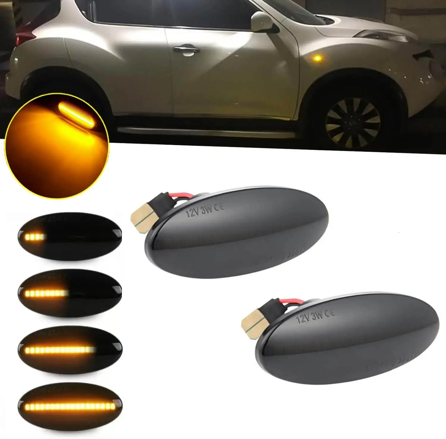 2x Dynamic Turn Signal Side Marker Light Flowing Sequential Repeater Lamp For Nissan Qashqai X-TRAIL NP300 NV200 Dualis Juke F15
2x Dynamic Turn Signal Side Marker Light Flowing Sequential Repeater Lamp For Nissan Qashqai X-TRAIL NP300 NV200 Dualis Juke F15