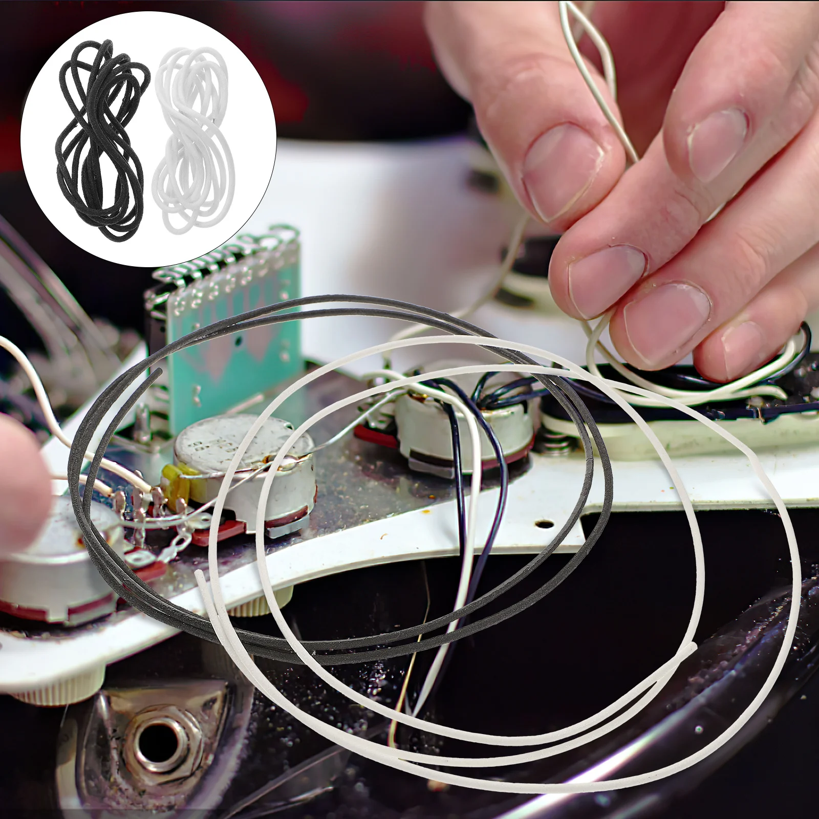 3.2 Feet Cloth-Covered Pre-Tinned 22 Awg Vintage-Style Guitar Wire for Pickup Wiring Pushback Insulation Easy Soldering Black
3.2 Feet Cloth-Covered Pre-Tinned 22 Awg Vintage-Style Guitar Wire for Pickup Wiring Pushback Insulation Easy Soldering Black