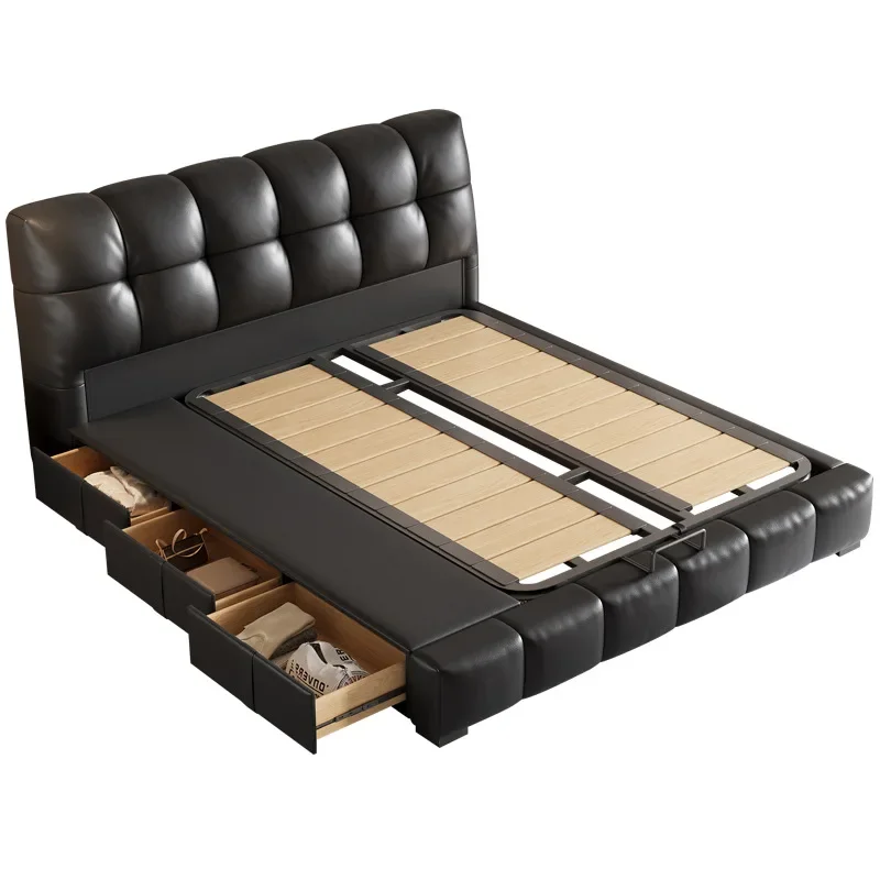 Bedroom bed Italian minimalist solid wood puff master bedroom
Bedroom bed Italian minimalist solid wood puff master bedroom