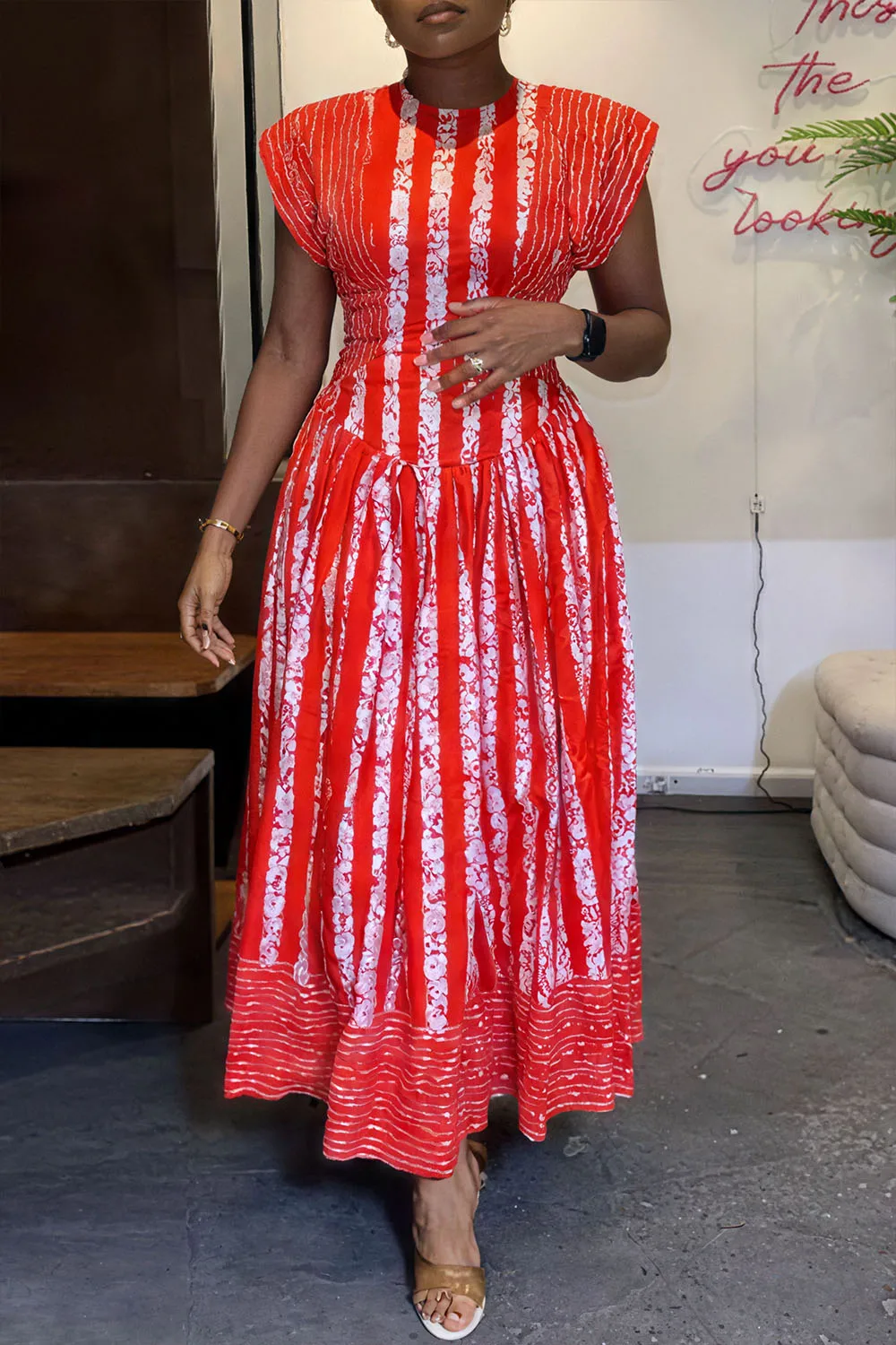 Plus Size Business Casual Red All Over Print Round Neck Flutter Sleeve Casual Maxi Dresses
Plus Size Business Casual Red All Over Print Round Neck Flutter Sleeve Casual Maxi Dresses