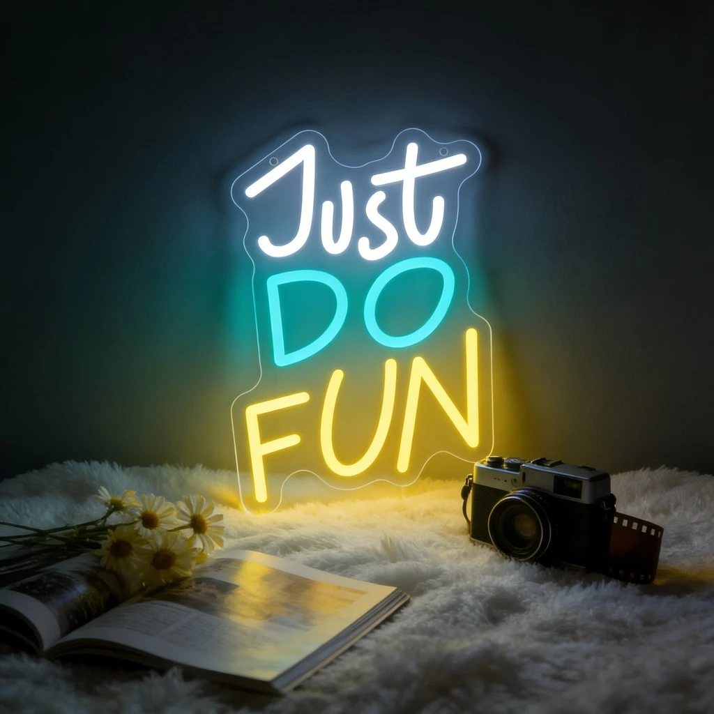 Светодиодная неоновая вывеска Just Do Fun сине-желтого цвета, USB, с регулировкой яркости, настенный светильник для гостиной, кабинета, офиса, креативного пространства, вдохновляющий декор, подарок
Светодиодная неоновая вывеска Just Do Fun сине-желтого цвета, USB, с регулировкой яркости, настенный светильник для гостиной, кабинета, офиса, креативного пространства, вдохновляющий декор, подарок