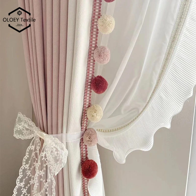 Chenille Curtains Living Room Bedroom Window Balcony Light Blocking Nursery Children's Room Pom Poms Bedroom Modern Minimalist
Chenille Curtains Living Room Bedroom Window Balcony Light Blocking Nursery Children's Room Pom Poms Bedroom Modern Minimalist