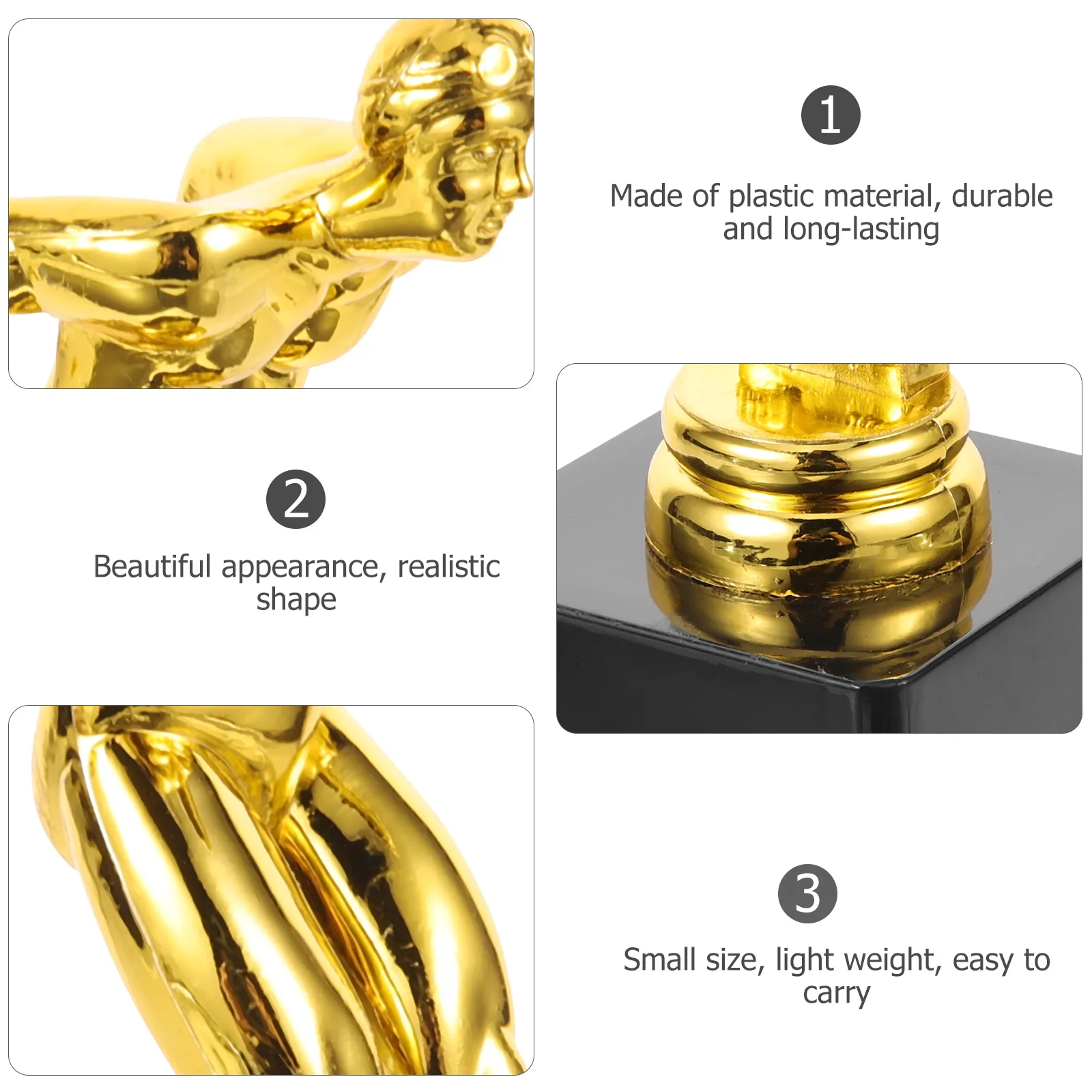 Plastic Little Golden Man Award Sports Gift Diving Competition Trophy Colored Award Ornament Lightweight Portable Decorative Cup
Plastic Little Golden Man Award Sports Gift Diving Competition Trophy Colored Award Ornament Lightweight Portable Decorative Cup
