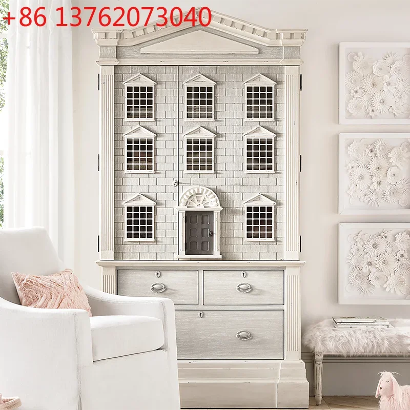 French retro solid wood bookcase American floor-to-wall bookshelf
French retro solid wood bookcase American floor-to-wall bookshelf