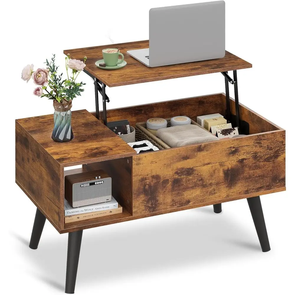 Rustic Brown Wooden Coffee Table with Storage and Hidden Compartment, 31.5
Rustic Brown Wooden Coffee Table with Storage and Hidden Compartment, 31.5