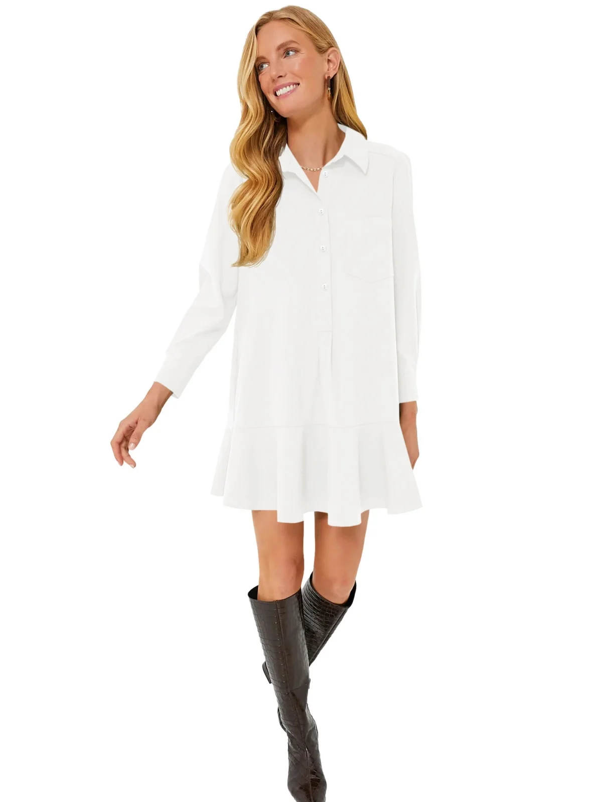 Elegant Office Lady Solid Mini Dress Fashion Casual Loose Straight Women Clothing Button Down Long Sleeve Swing Shirt Dresses
Elegant Office Lady Solid Mini Dress Fashion Casual Loose Straight Women Clothing Button Down Long Sleeve Swing Shirt Dresses