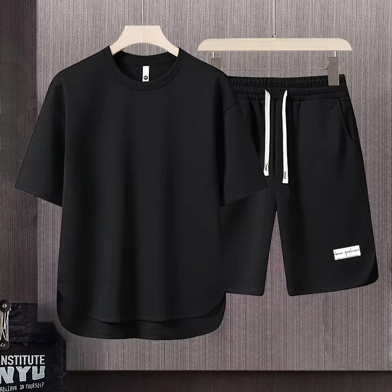Summer Men's Black Sets American Trend Loose T-shirts Shorts 2 Piece Set Breathable Waffle Top Sports Men's Clothing 2026 New
Summer Men's Black Sets American Trend Loose T-shirts Shorts 2 Piece Set Breathable Waffle Top Sports Men's Clothing 2026 New