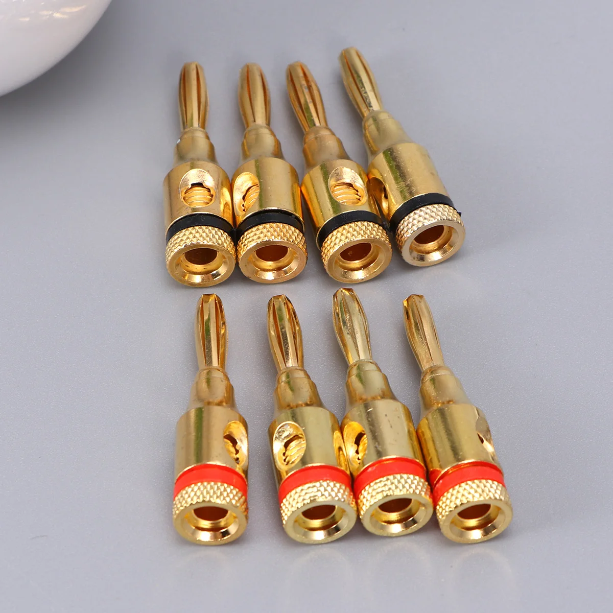 4 Pairs 4mm Gold Plated Banana Plug Connectors Speaker Wire Compatible Durable Stackable Audio Cable Accessories Amplifier Parts
4 Pairs 4mm Gold Plated Banana Plug Connectors Speaker Wire Compatible Durable Stackable Audio Cable Accessories Amplifier Parts