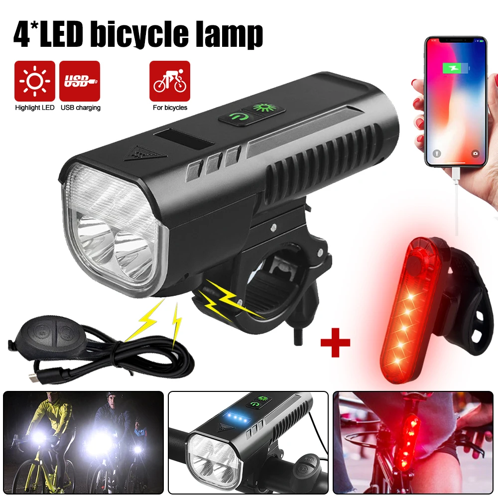 Super Bright Bicycle Light Set, Led Night Cycling Light, Alarm Light, USB Charging Accessories, Led Headlight Plus Bicycle Tail Light
Super Bright Bicycle Light Set, Led Night Cycling Light, Alarm Light, USB Charging Accessories, Led Headlight Plus Bicycle Tail Light
